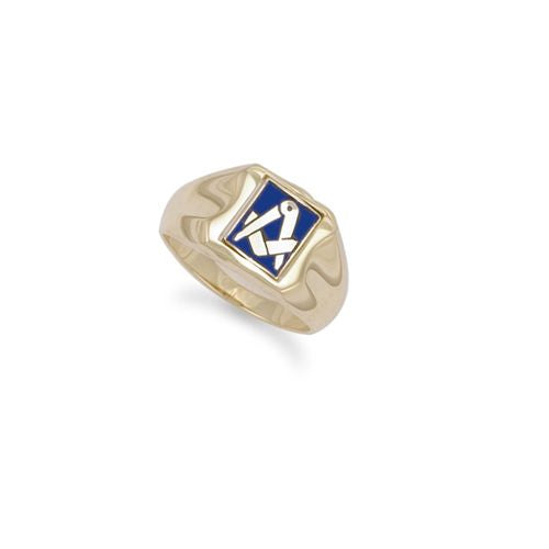 9ct Yellow Gold Enamelled Swivel Centre Masonic Ring – Imperial Time