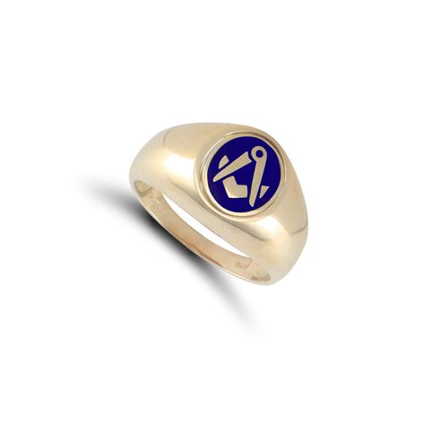 9ct Yellow Gold Enamelled Swivel Centre Masonic Ring – Imperial Time