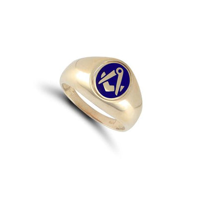 9ct Yellow Gold Enamelled Swivel Centre Masonic Ring – Imperial Time