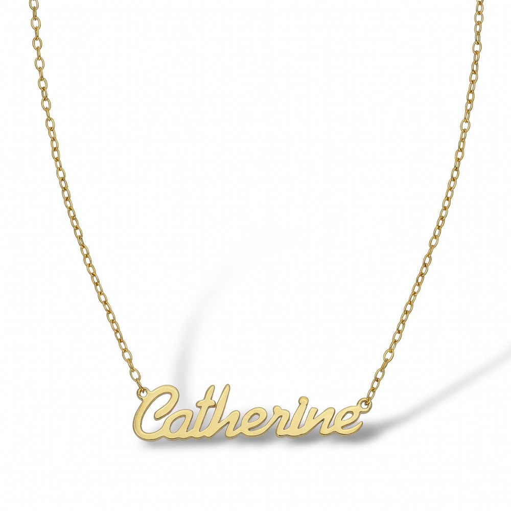 9 Karat Gelbgold Namensschild mit 1 Namen + 40,6 cm Kette