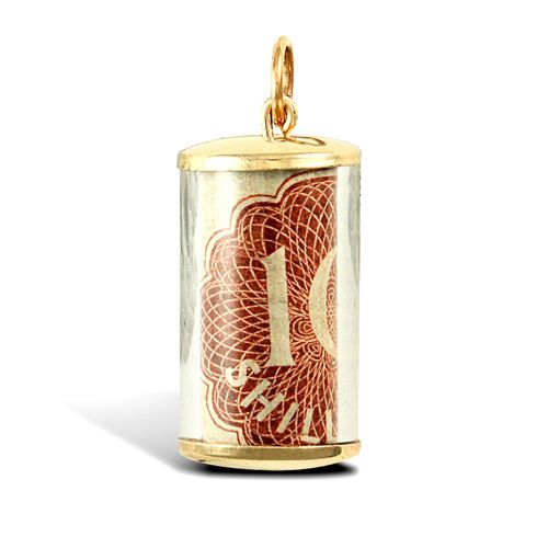 Plastic Casing Ten Shilling Pendant with 9ct Fittings – product view