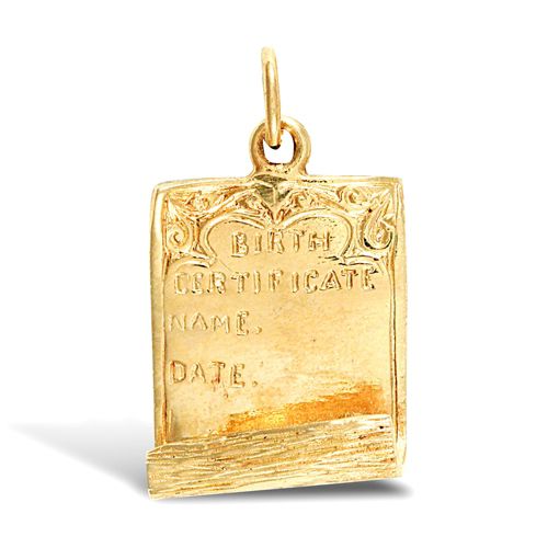 9ct Yellow Gold Birth Certificate Pendant – Imperial Time