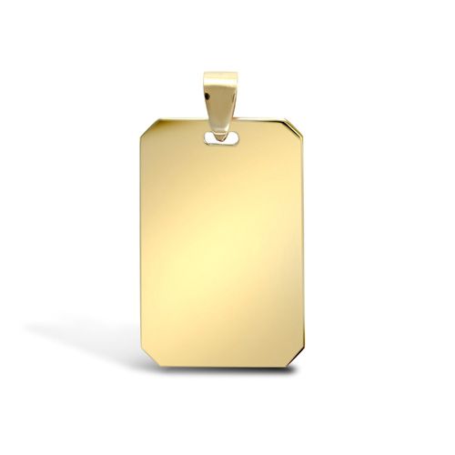 9ct Yellow Gold Dog Tag Pendant – Imperial Time