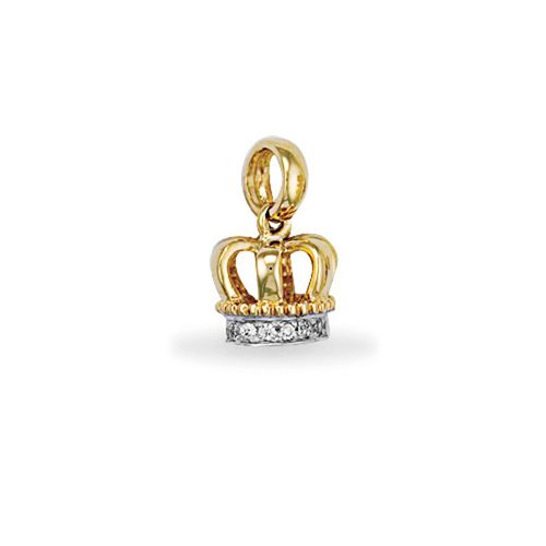 9ct Yellow Gold Cubic Zirconia Crown Pendant – Imperial Time