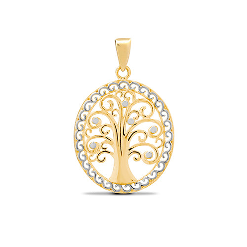9ct Yellow and White Gold Tree of Life Charm Pendant – Imperial Time