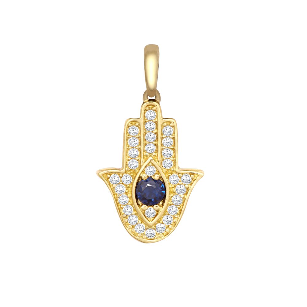 9ct Yellow Cubic Zirconia Set Hamsa Pendant – Imperial Time