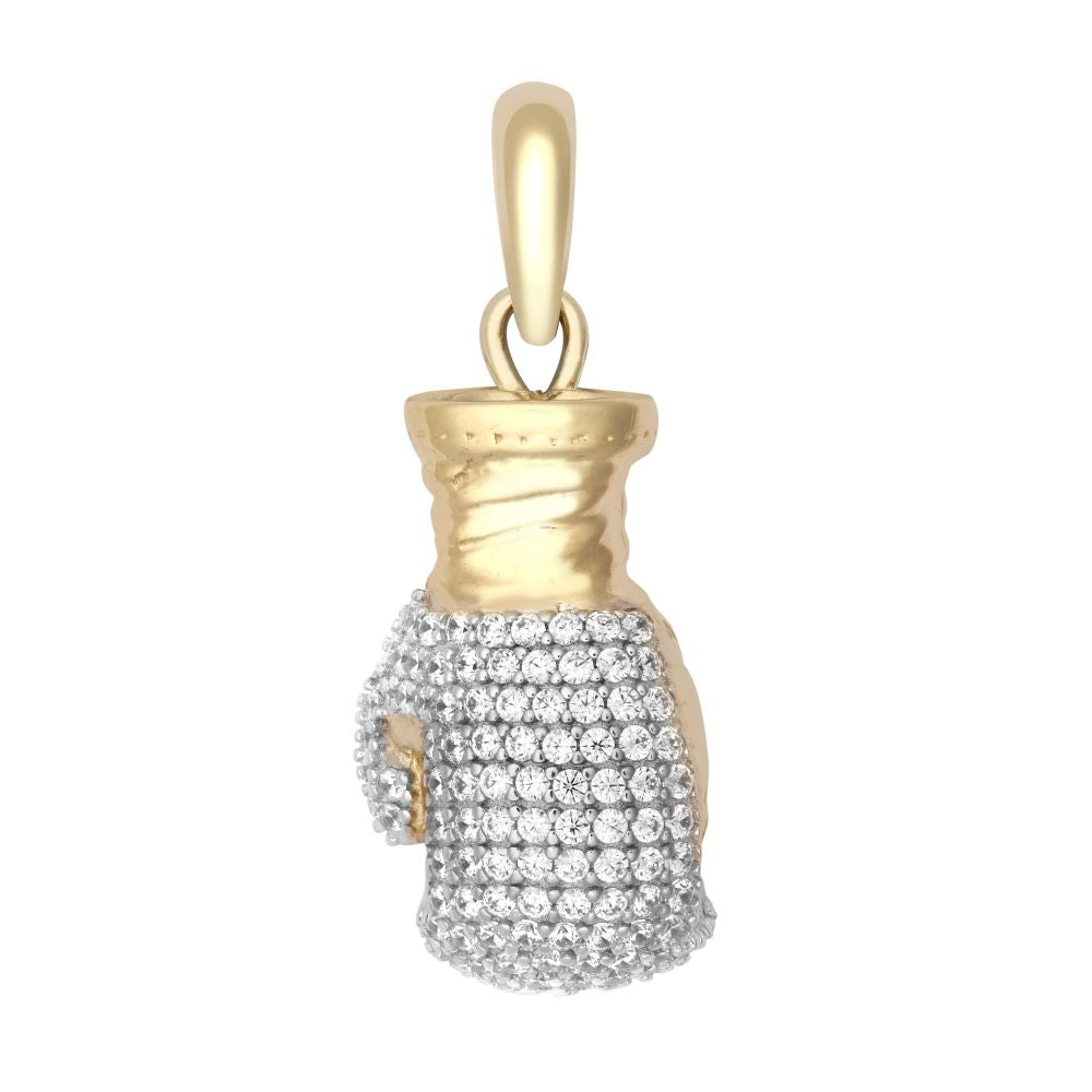 9ct Yellow Gold CZ Set Boxing Glove Pendant – product view