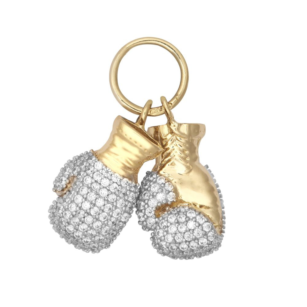 9ct Yellow Gold Cubic Zirconia Set Pair Boxing Glove Pendant – Imperial Time