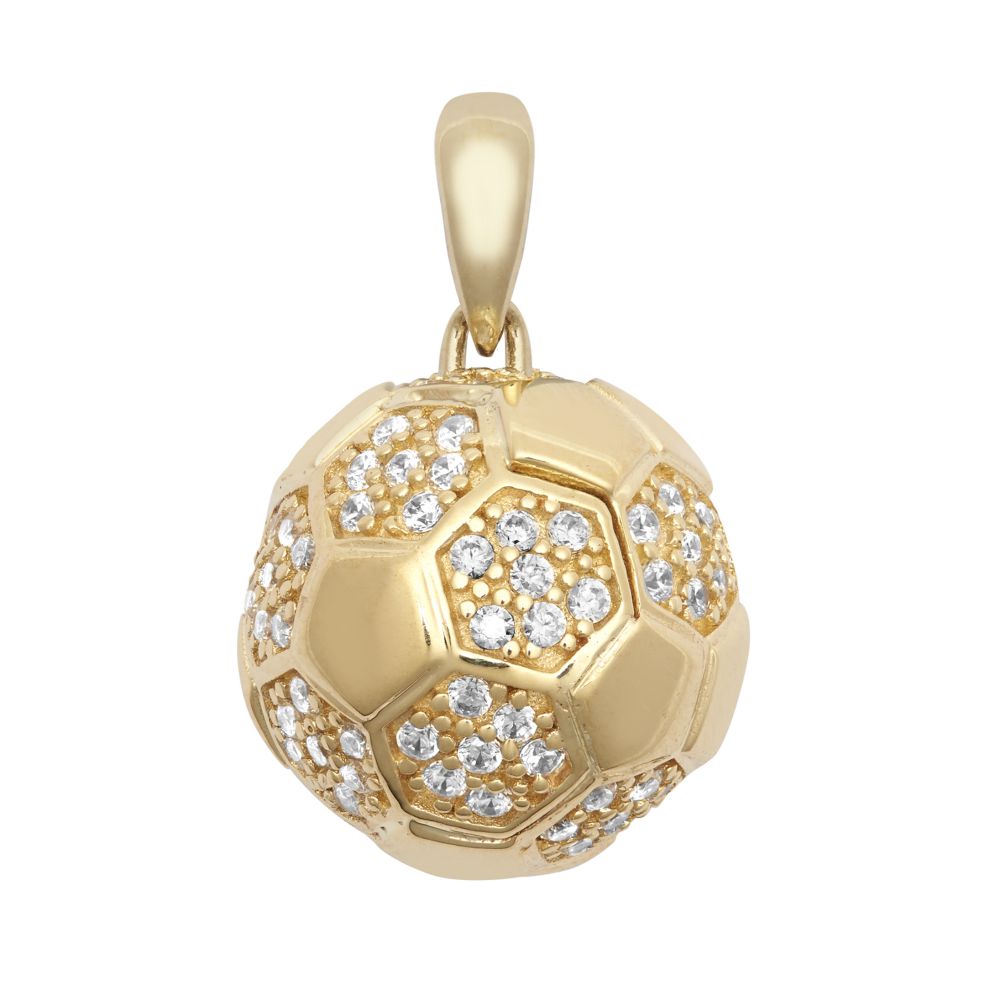 9ct Yellow Gold Cubic Zirconia set Football pendant – Imperial Time