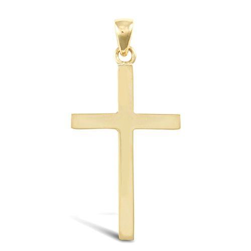 9ct Yellow Gold Plain Solid Cross – Imperial Time