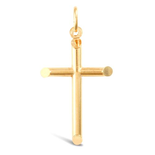 9ct Yellow Gold Plain Hollow Cross – product view