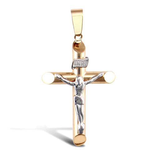 9ct Yellow And White Gold Crucifix Pendant – Imperial Time