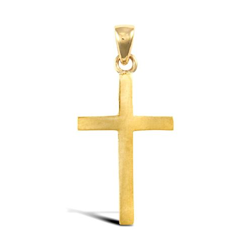 18ct Yellow Gold Plain Solid Cross – Imperial Time