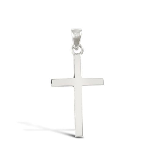18ct White Gold Plain Solid Cross – Imperial Time