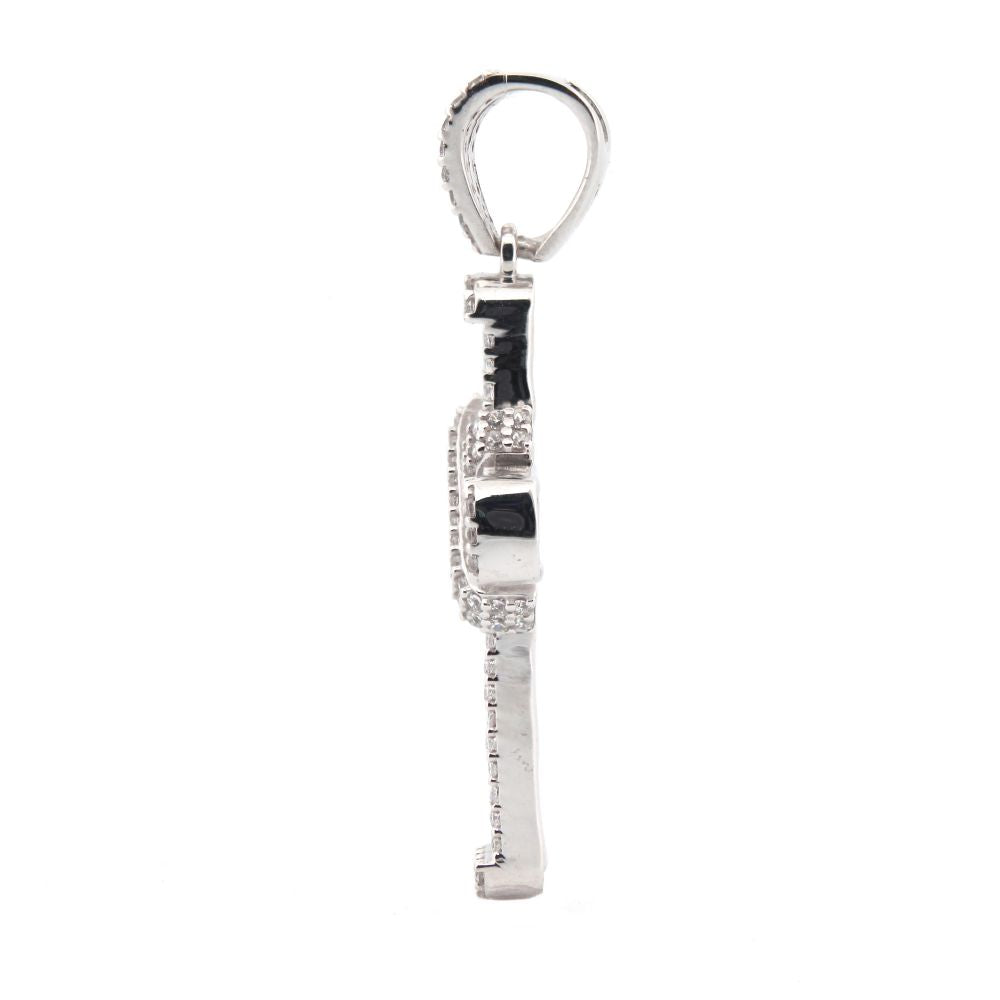 9ct White Gold Cubic Zirconia Set Cross