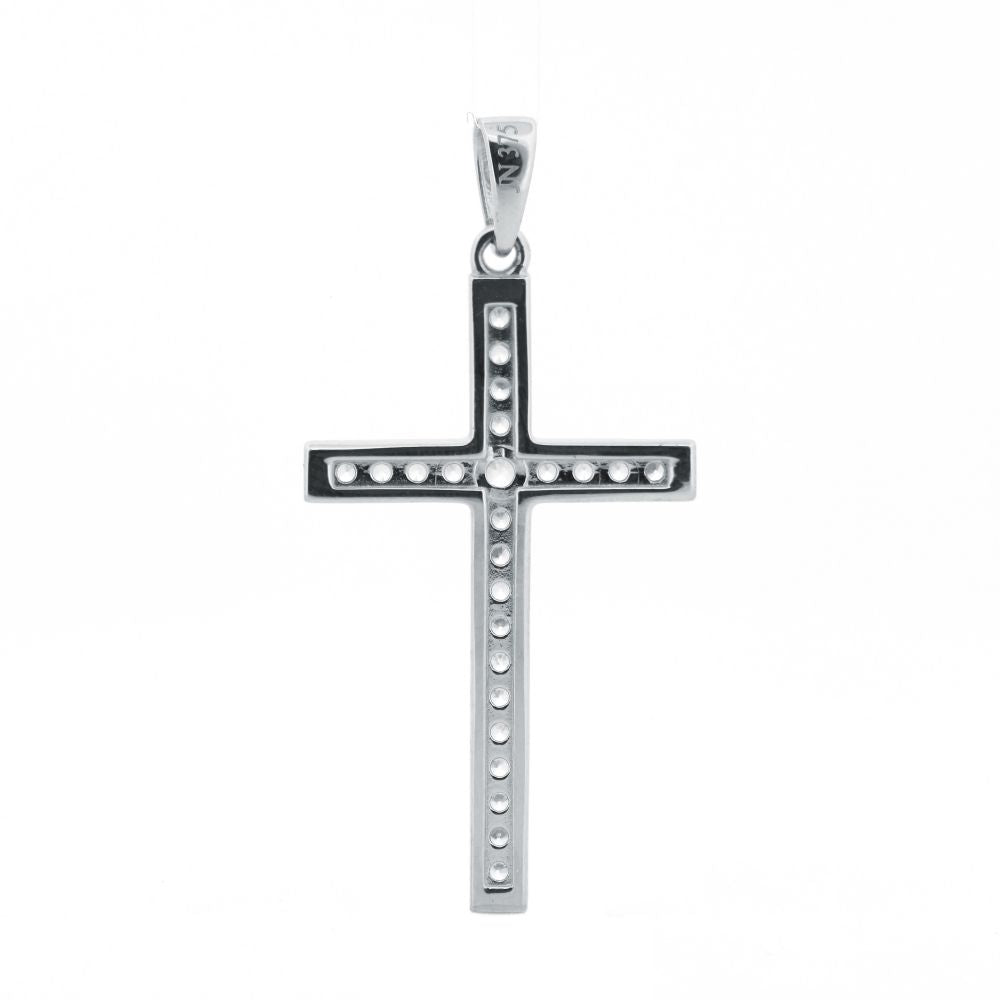 9 Karat Gelbgold Kreuz mit Zirkonia im Kanalfassung