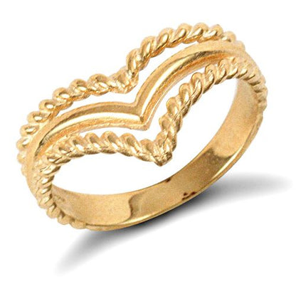 9ct Yellow Gold Wishbone Ring – Imperial Time