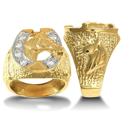 9ct Yellow Gold Cubic Zirconia Horse Shoe Ring – Imperial Time