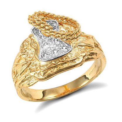 9ct Yellow Gold Cubic Zirconia Saddle Ring – Imperial Time