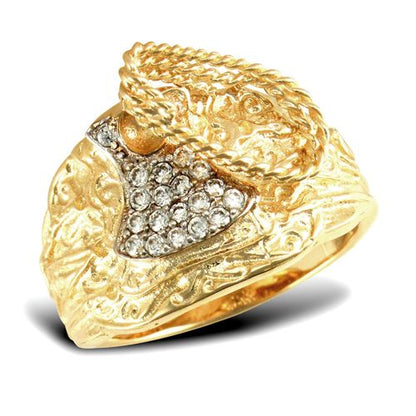 9ct Yellow Gold Cubic Zirconia Saddle Ring – Imperial Time