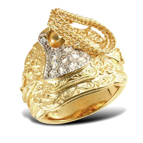 9ct Yellow Gold Cubic Zirconia Saddle Ring – Imperial Time