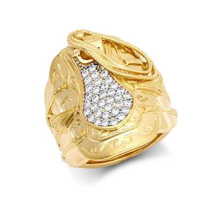 9ct Yellow 1oz Cubic Zirconia Set Saddle Ring – Imperial Time