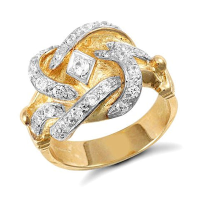 9ct Yellow Gold Cubic Zirconia Knot Ring – Imperial Time