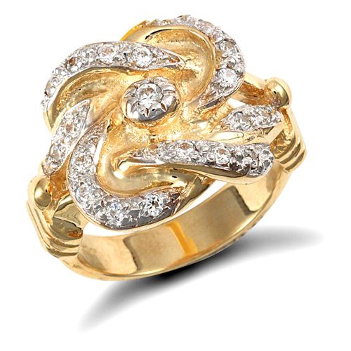 9ct Yellow Gold Cubic Zirconia Knot Ring – Imperial Time
