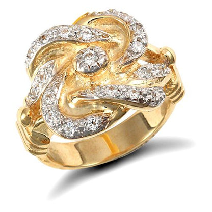 9ct Yellow Gold Cubic Zirconia Knot Ring – Imperial Time