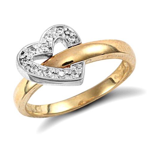 9ct Yellow Gold Cubic Zirconia Flip Over Heart Ring – Imperial Time