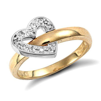 9ct Yellow Gold Cubic Zirconia Flip Over Heart Ring – Imperial Time