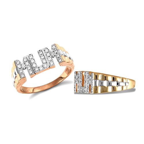 9ct Yellow Gold Cubic Zirconia Mum Ring – product view