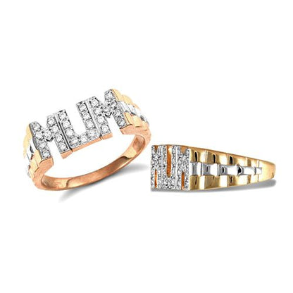 9ct Yellow Gold Cubic Zirconia Mum Ring – product view
