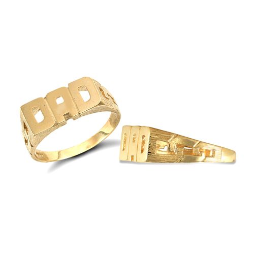 9ct Yellow Gold Dad Id Ring – product view