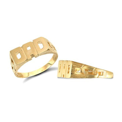 9ct Yellow Gold Dad Id Ring – product view