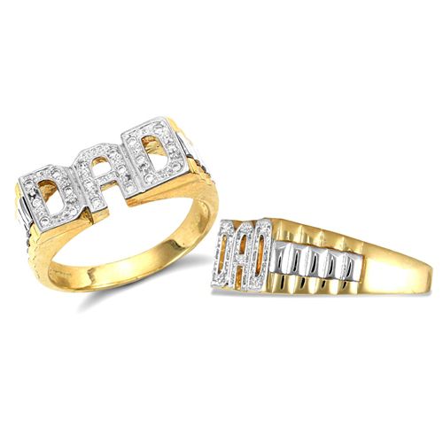 9ct Yellow Gold Cubic Zirconia Dad Ring – Imperial Time