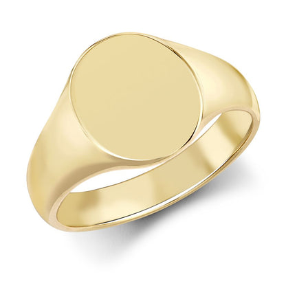 9ct Yellow Gold Oval Plain Signet Ring – Imperial Time