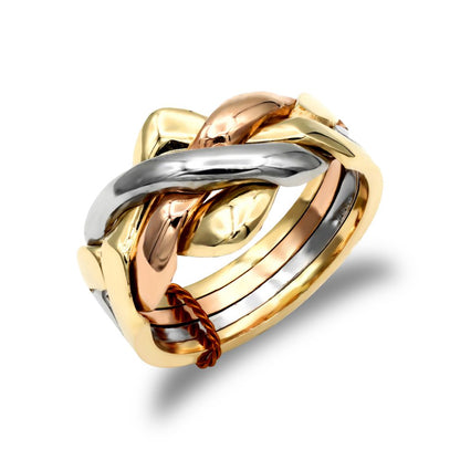 9ct 3 Colour Gold 4 Piece Puzzle Ring – Imperial Time