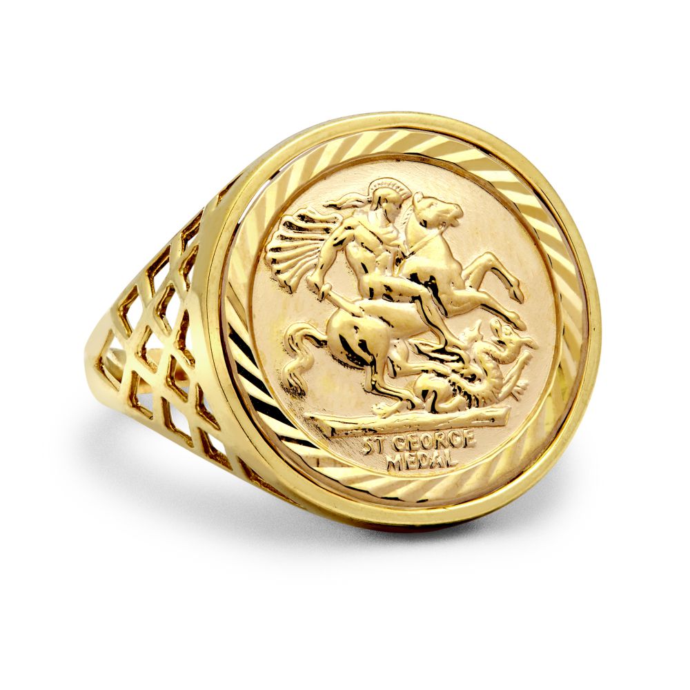 9ct Yellow Gold 10Th St George Ring – Imperial Time