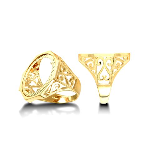 9ct Yellow Gold Full Sovereign Ring – Imperial Time