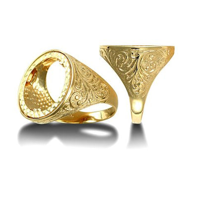 9ct Yellow Gold Full Sovereign Ring – Imperial Time