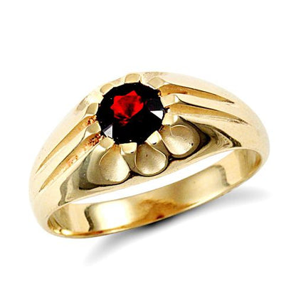 9ct Yellow Gold Gents Garnet Ring – Imperial Time