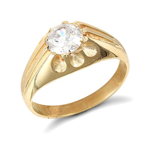 9ct Yellow Gold Gents Cubic Zirconia Ring – Imperial Time