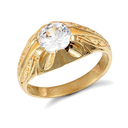 9ct Yellow Gold Gents Cubic Zirconia Ring – Imperial Time
