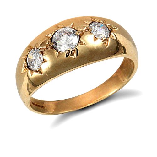 9ct Yellow Gold Gents Cubic Zirconia Ring – Imperial Time