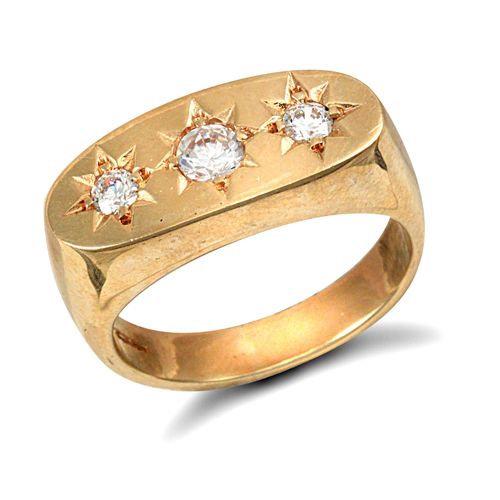 9ct Yellow Gold Gents Cubic Zirconia Ring – Imperial Time