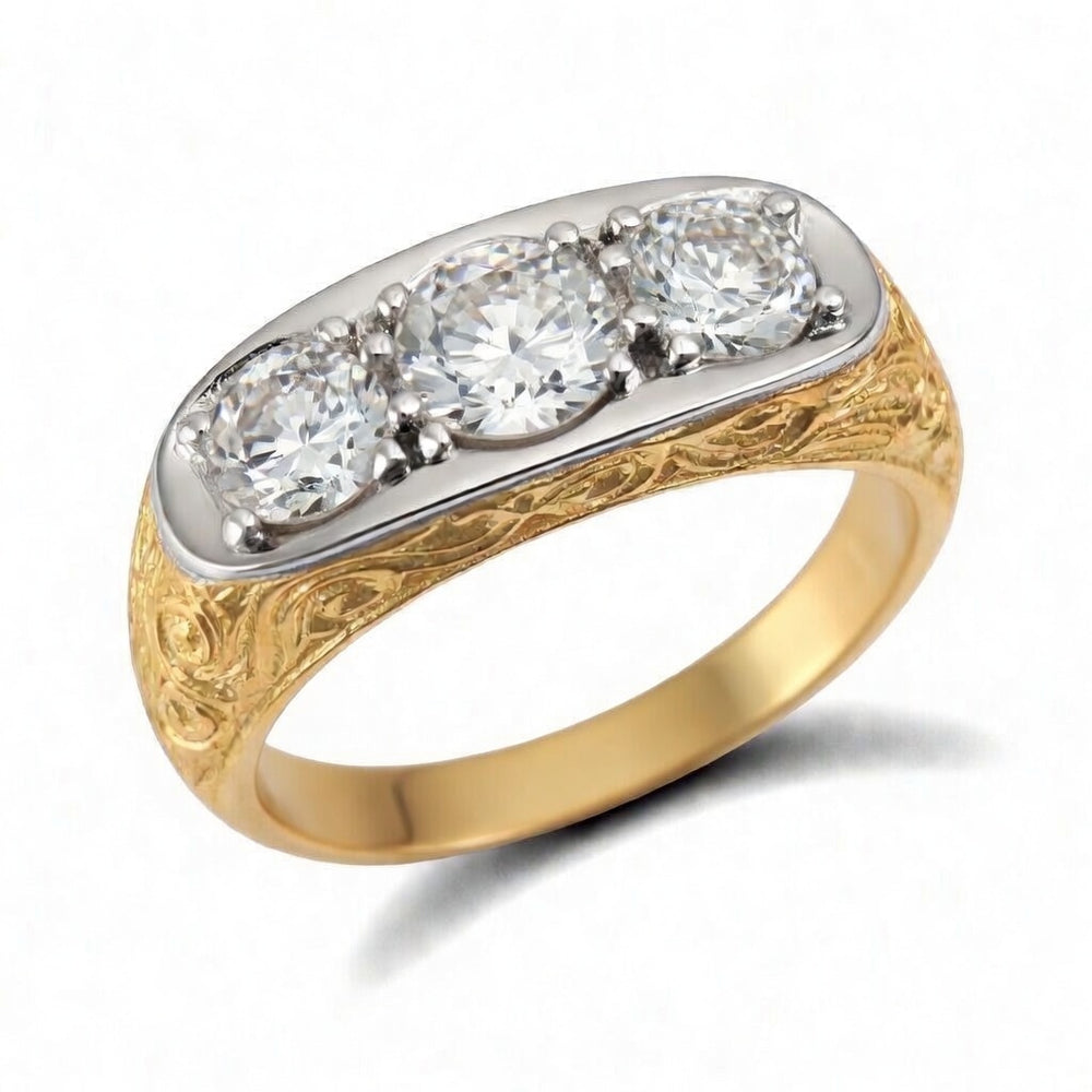 9ct Yellow Gold Gents Cubic Zirconia Ring – Imperial Time