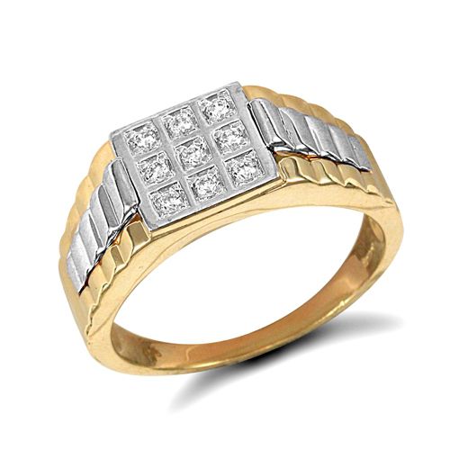 9ct Yellow Gold Gents Cubic Zirconia Ring – Imperial Time