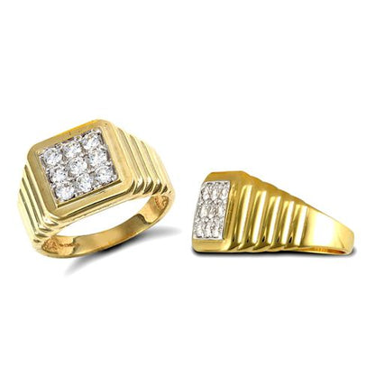 9ct Yellow Gold Gents Cubic Zirconia Ring – Imperial Time