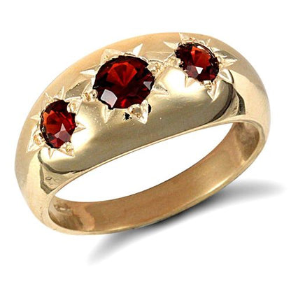 9ct Yellow Gold Gents Garnet Ring – Imperial Time